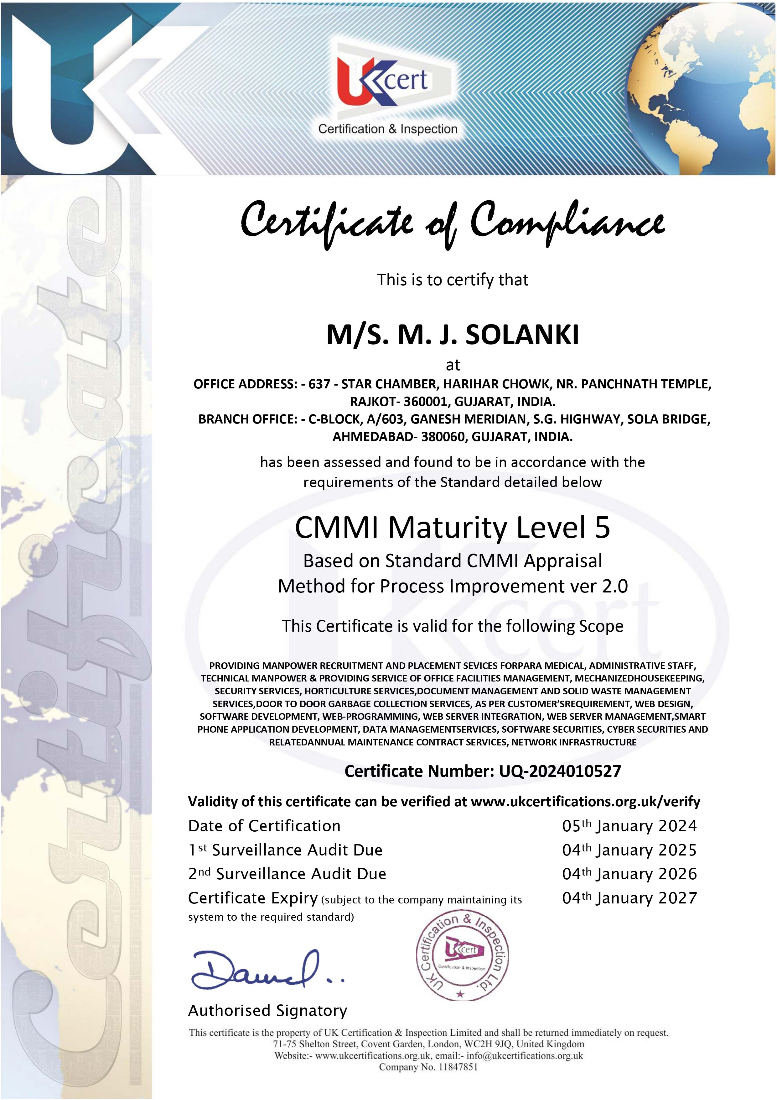 Certificate of Compliance Image